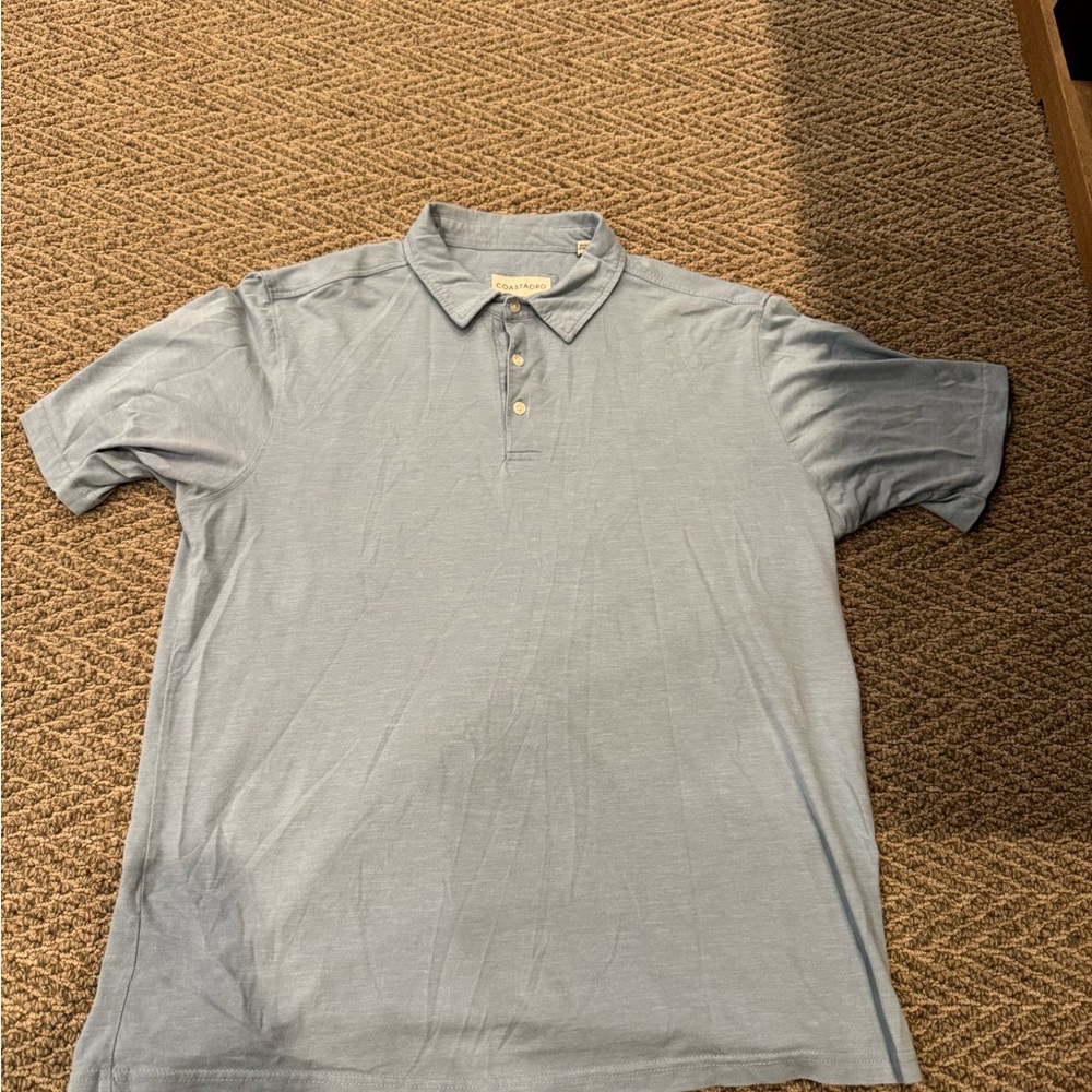 Blue Polo Shirt Classic Design Short Sleeves